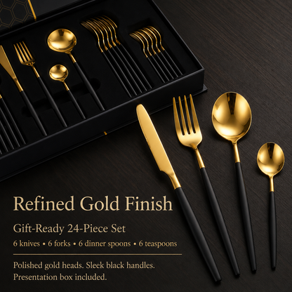 24-Piece Gold Cutlery Gift Set