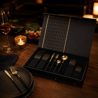 24-Piece Gold Cutlery Gift Set