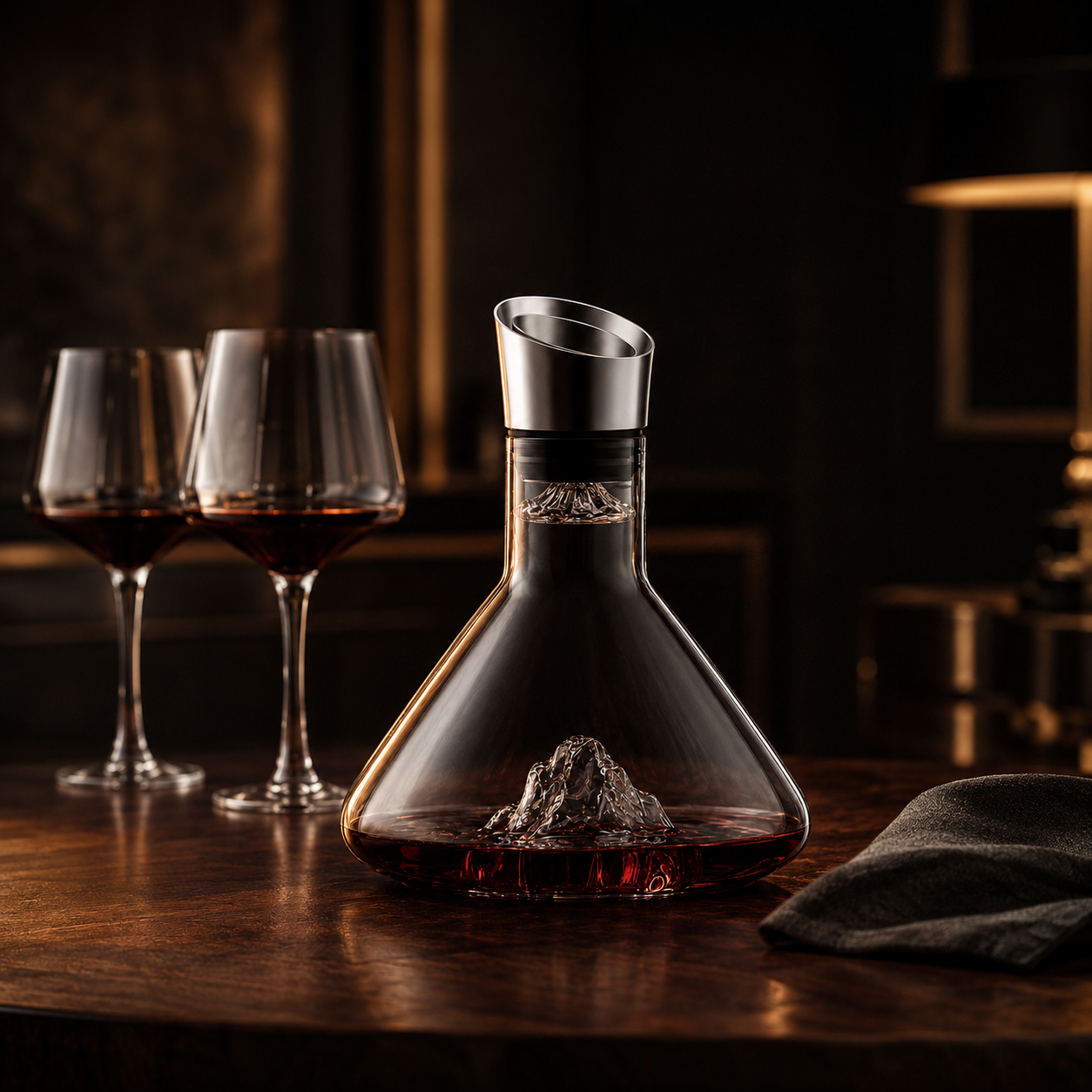 Mountain Glass Wine Decanter with Filter