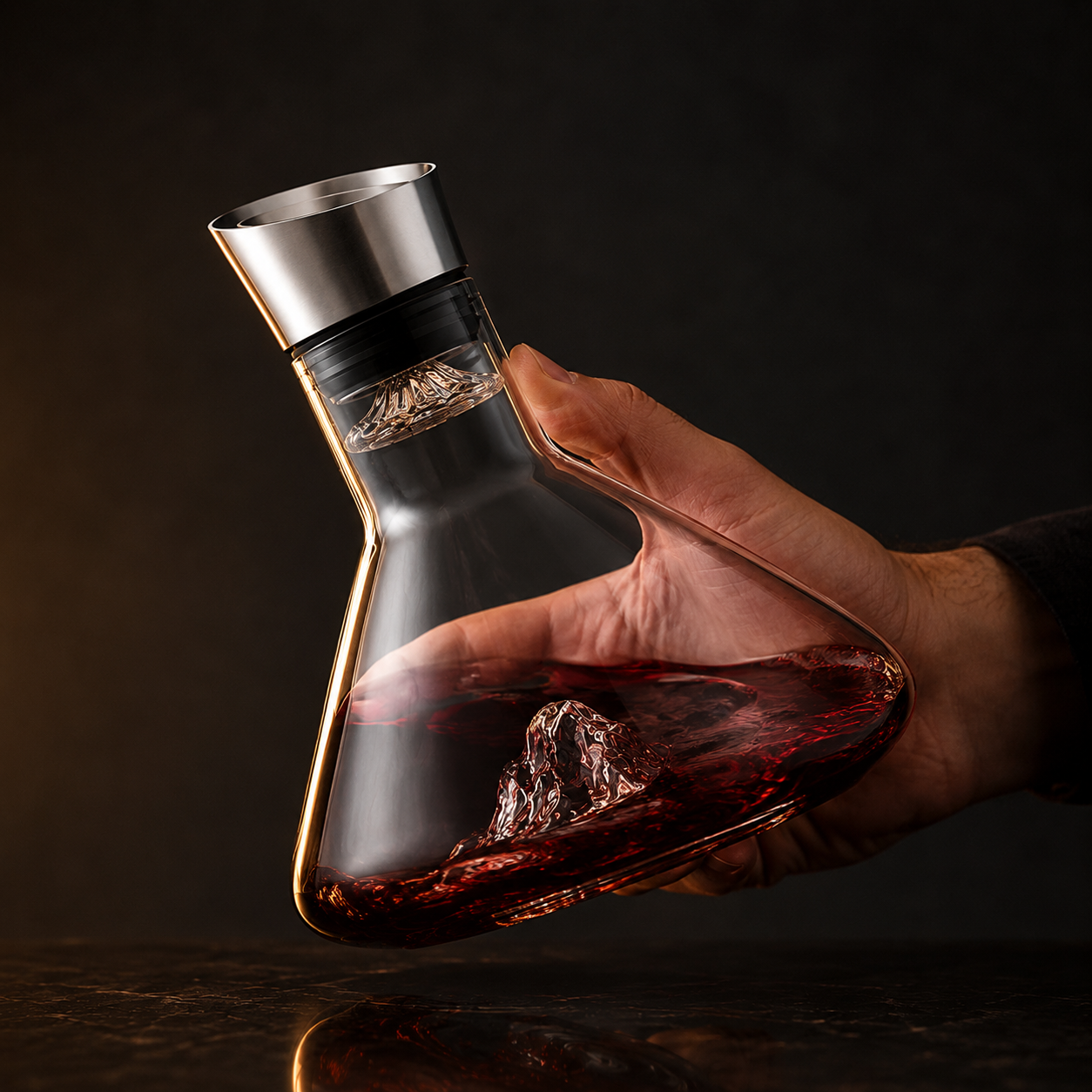 Mountain Glass Wine Decanter with Filter