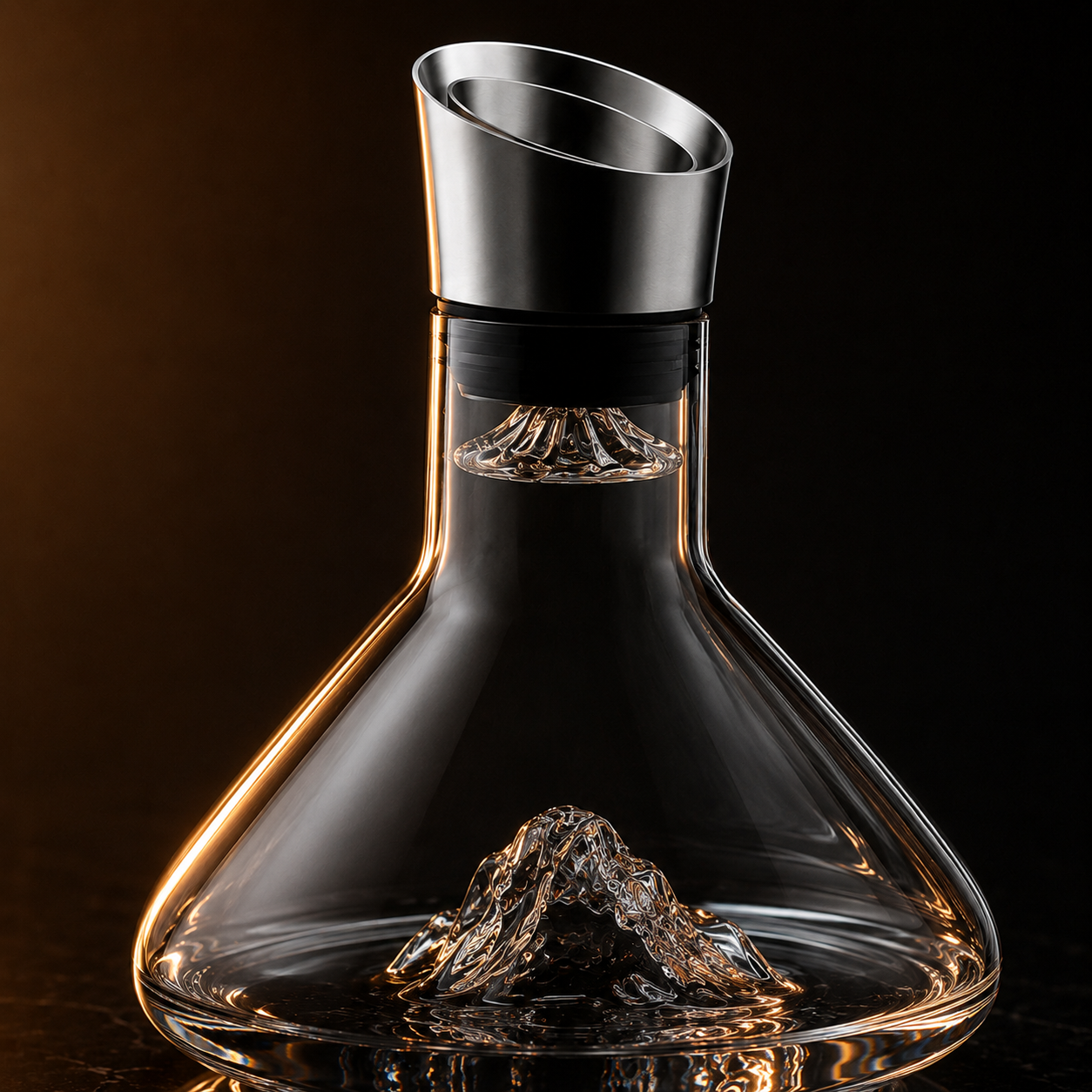 Mountain Glass Wine Decanter with Filter
