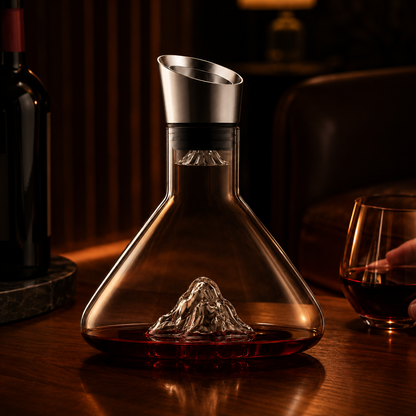 Mountain Glass Wine Decanter with Filter