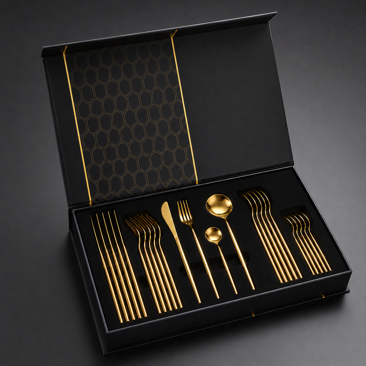 24-Piece Gold Cutlery Gift Set