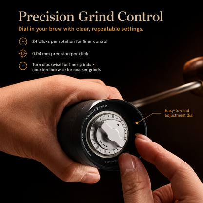 Precision Manual Coffee Grinder with Stainless Steel Core