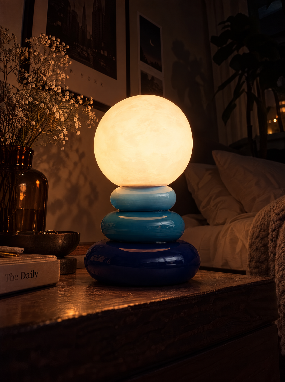 Cairn | Blue Ceramic Lamp