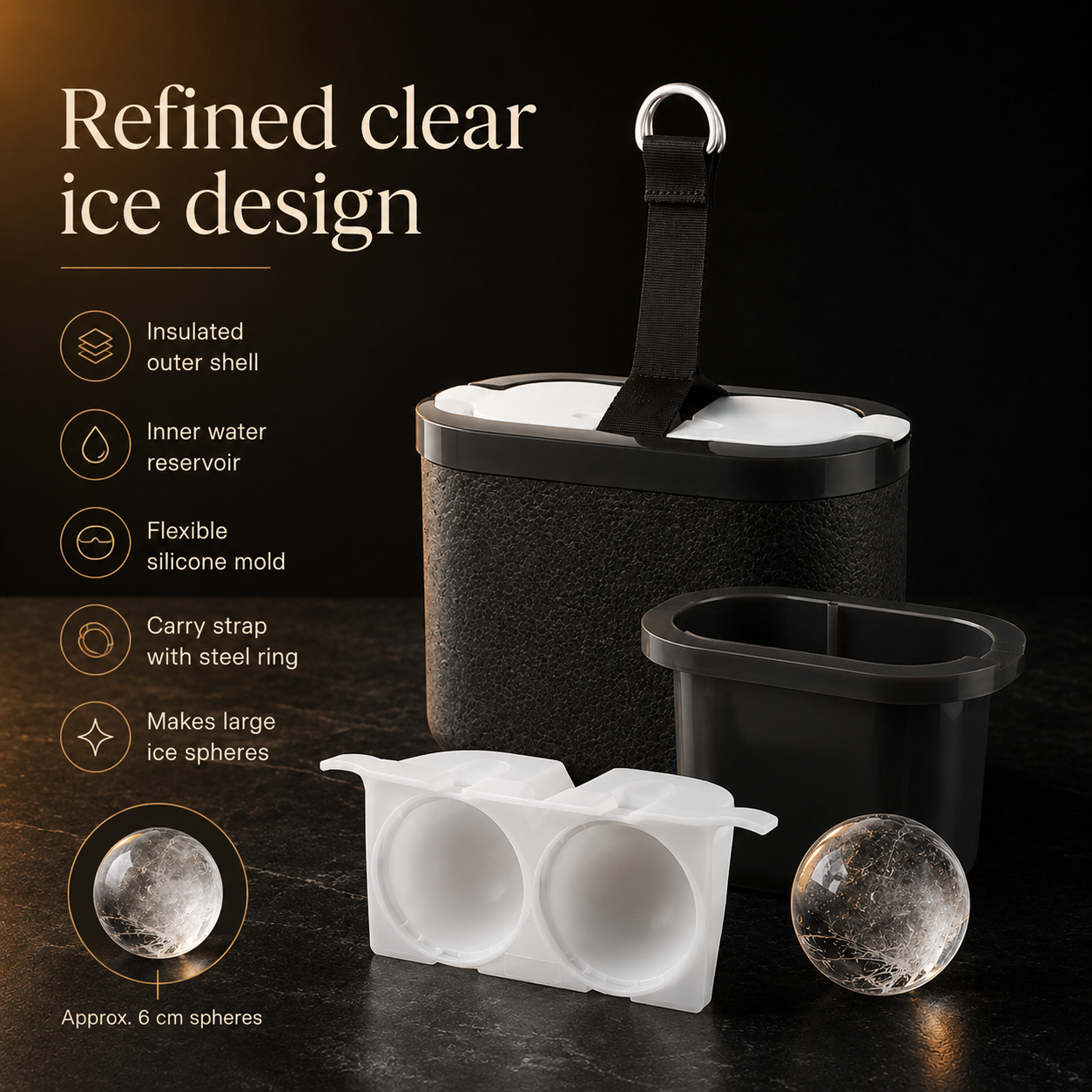 Large & Clear Ice Puck Mold for Whiskey & Cocktails