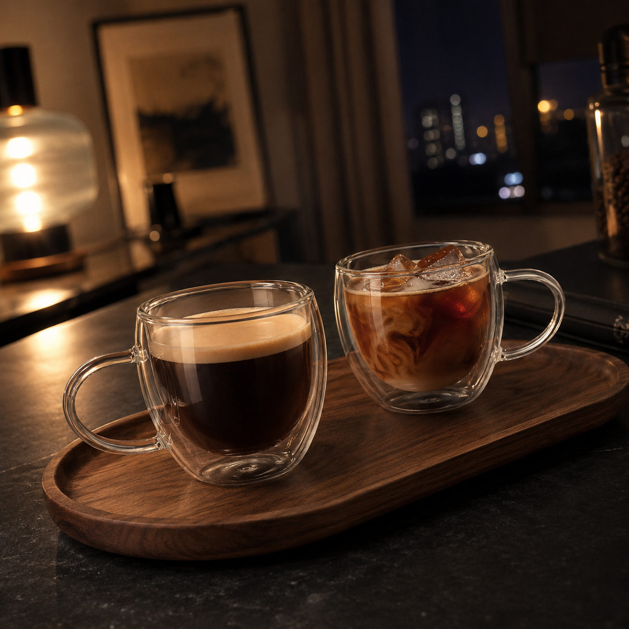 2-Piece Double-Wall Glass Coffee Cup Set