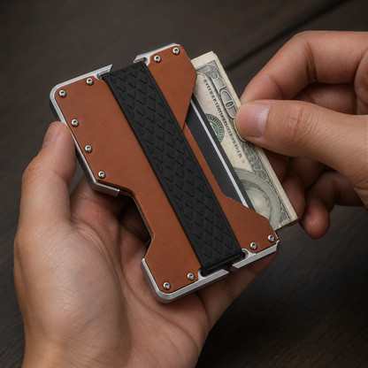 Leather RFID Card & Money Holder With Bottle Opener