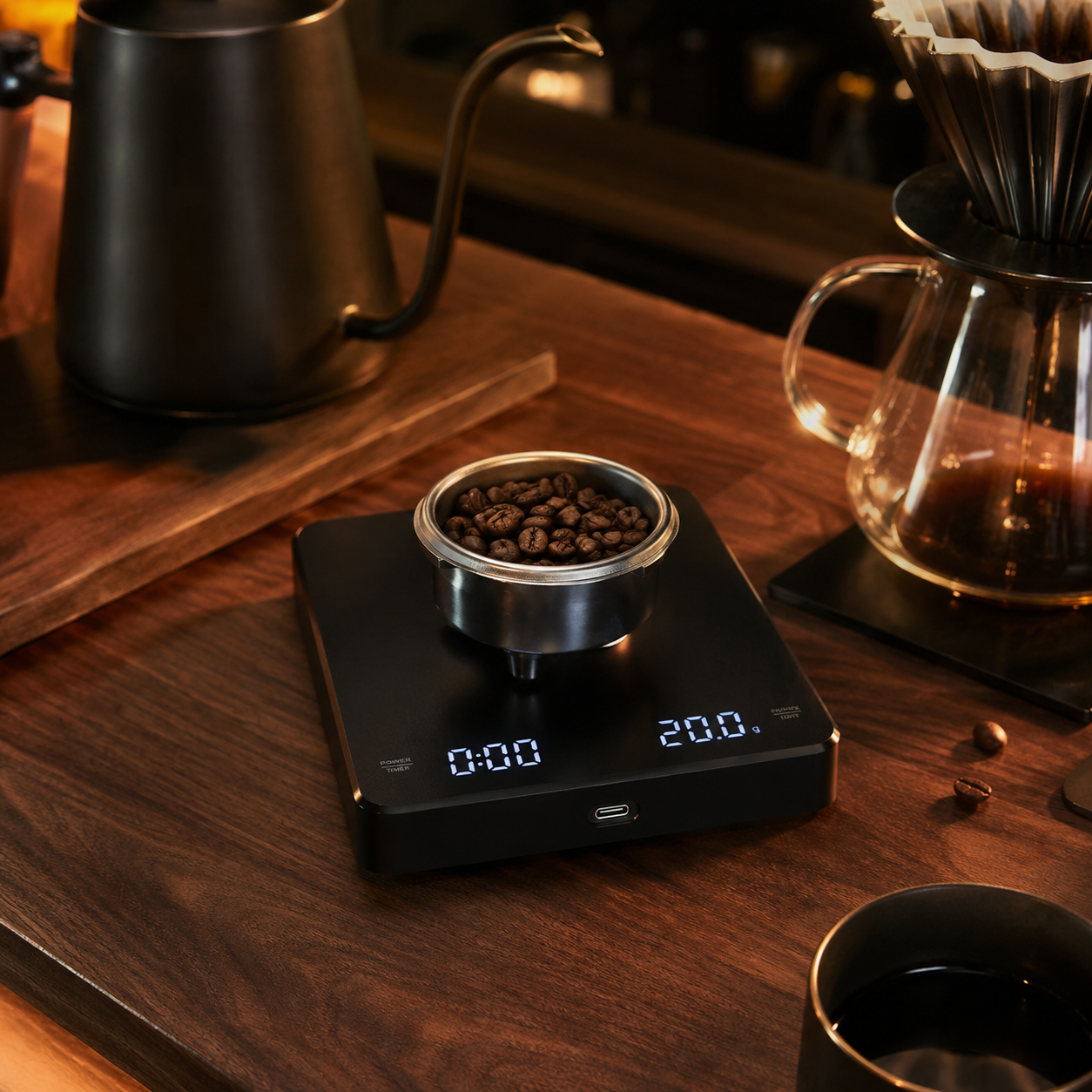 Portable Coffee Scale with Timer & USB Charging
