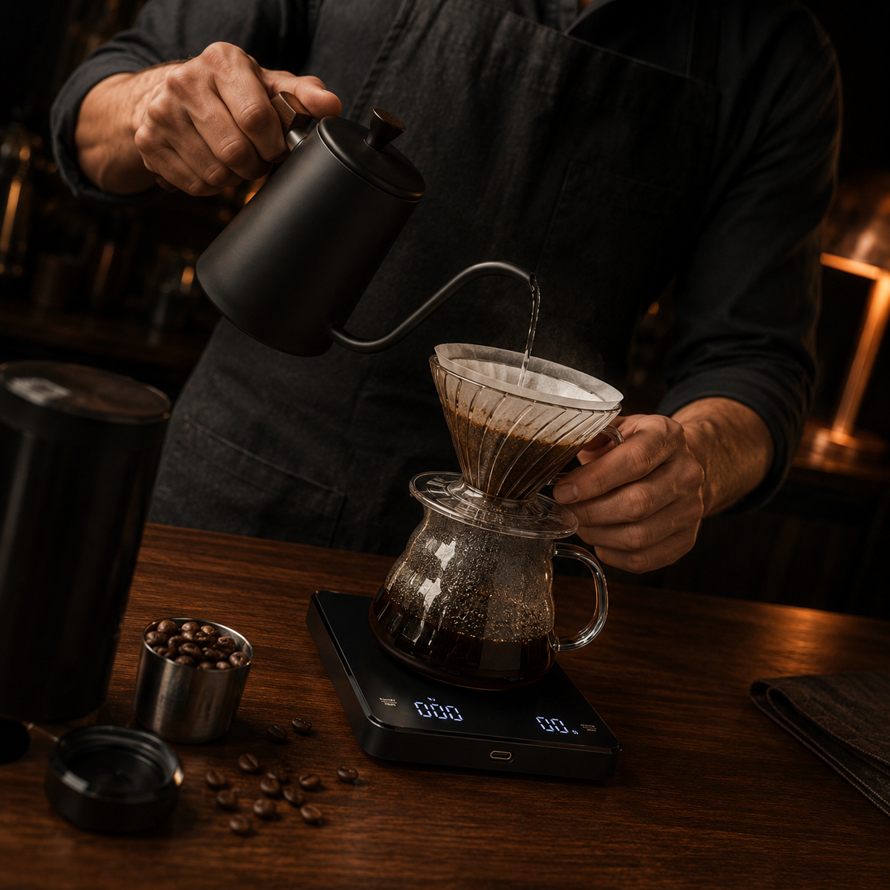 Portable Coffee Scale with Timer & USB Charging