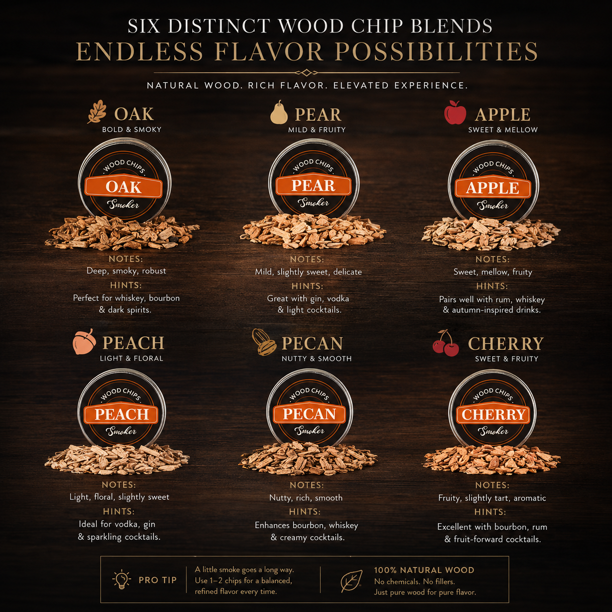 Cocktail Smoker Kit with 6 Wood Chip Flavours