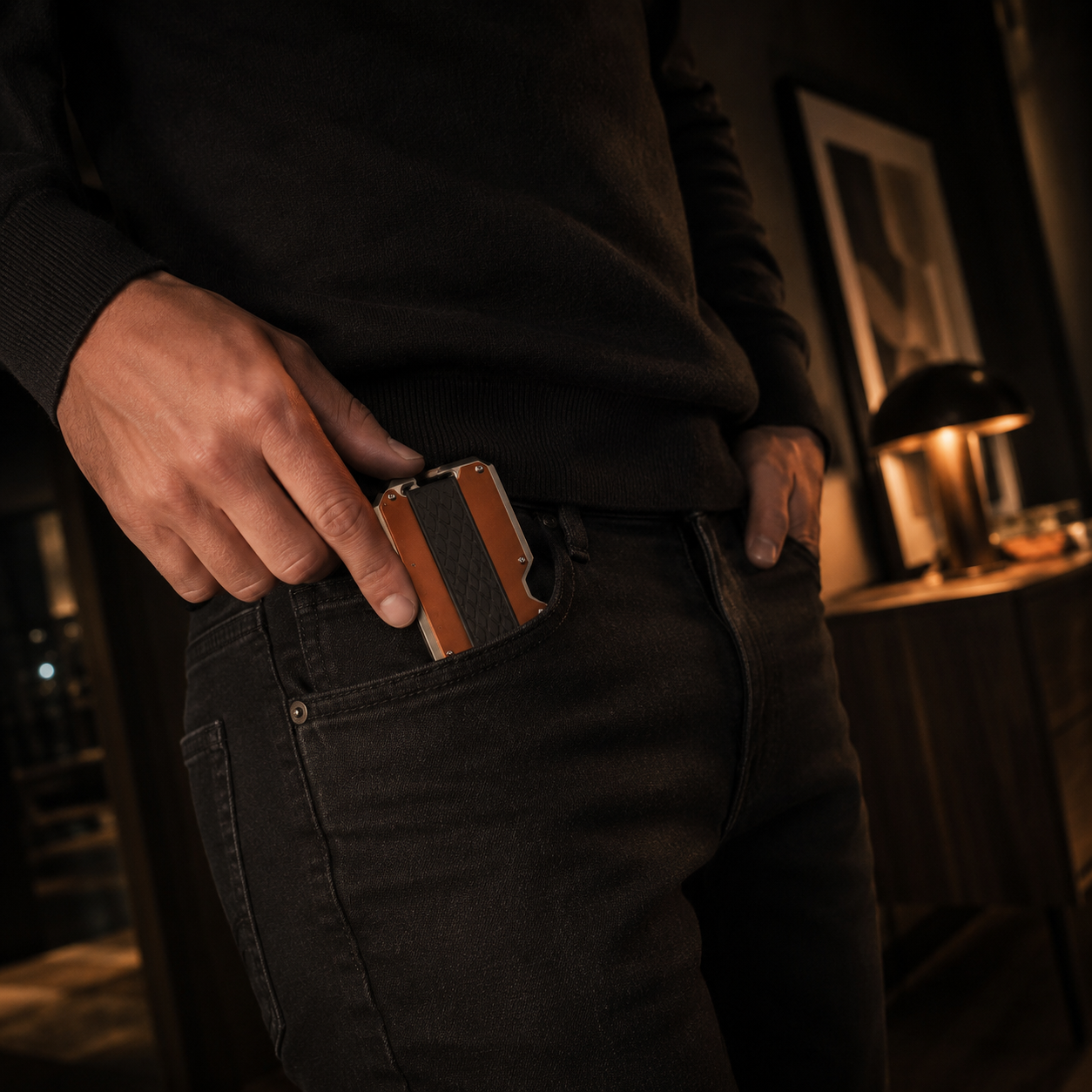 Leather RFID Card & Money Holder With Bottle Opener