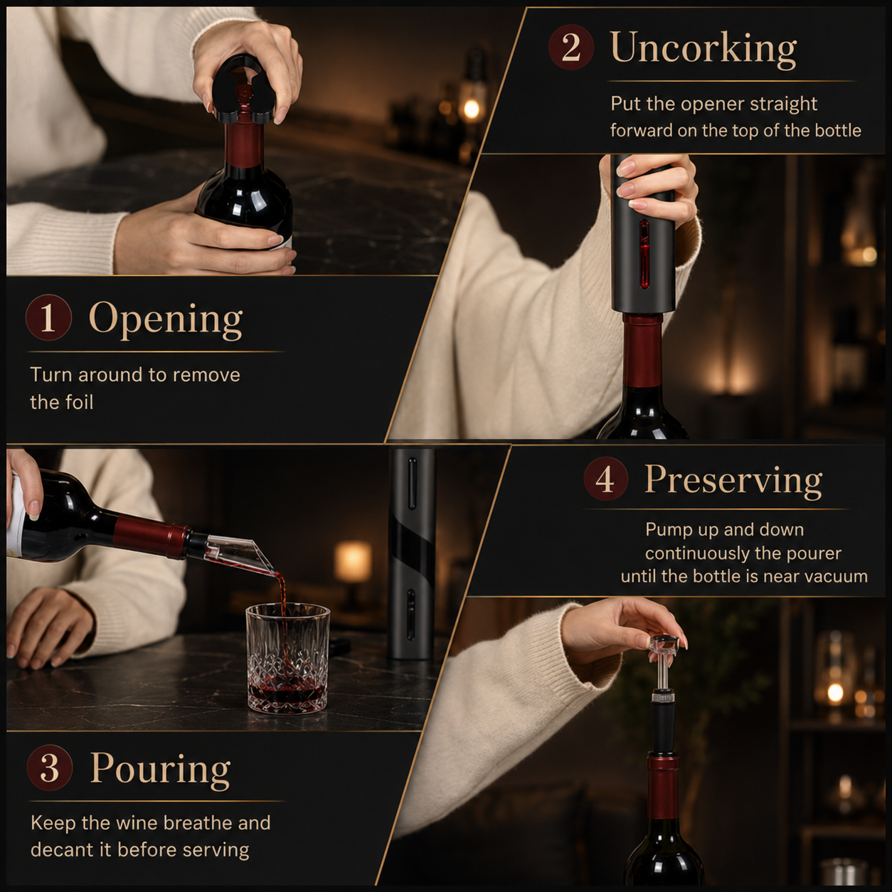 5-in-1 Rechargeable Electric Wine Opener Set